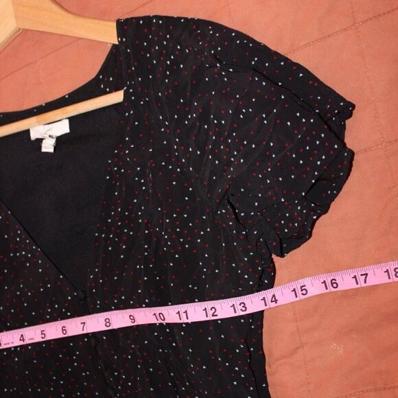 Joie Tamyra Heart Print Midi Cocktail Dress Polka Dot Size 0 - Picture 10 of 12